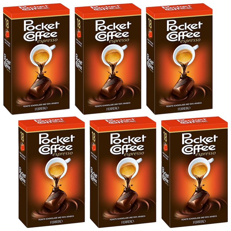 Ferrero Pocket Coffee Espresso 1350 g (6×225 g = 6×18 ks) karton