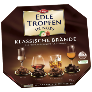 Edle Tropfen In Nuss Klassische Brände 250 g