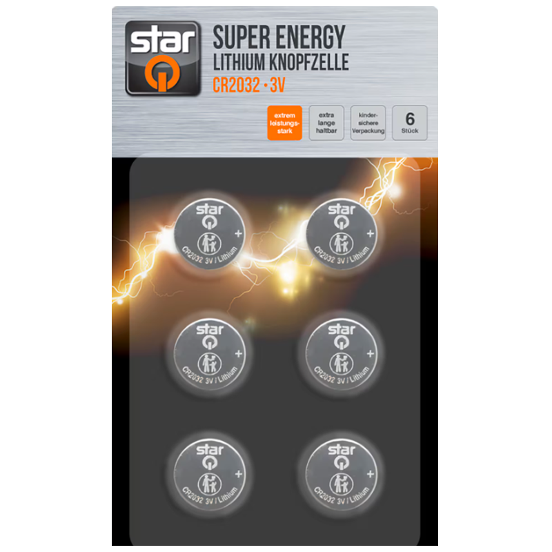 Star Super Energy Lithium Knoflíková Baterie CR2032 - 3V